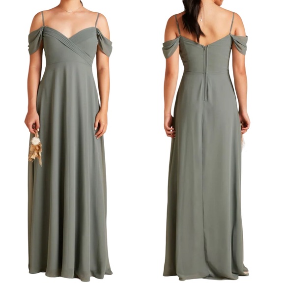 Birdy Grey Dresses & Skirts - Birdy Grey Spence Chiffon Bridesmaid Dress Sage Long Sage with Pockets Medium